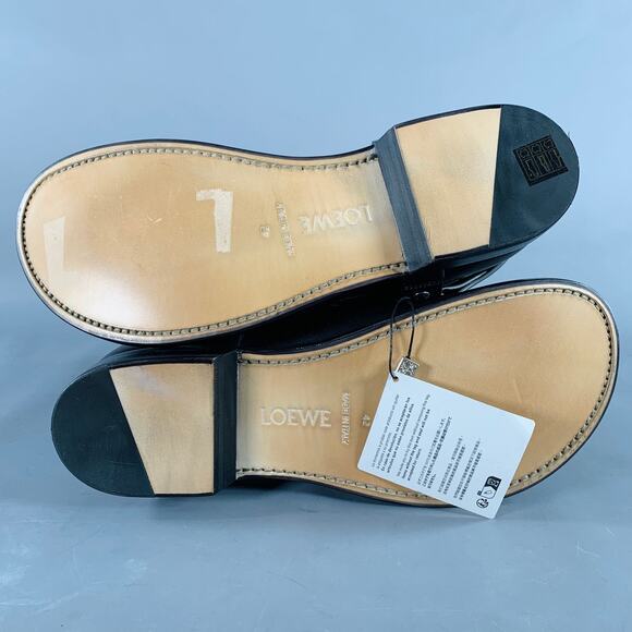 LOEWE Size 9 Campo Black Silver Harness Leather Pull On Boots - Picture 6 of 9